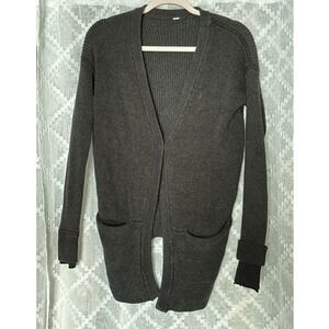 Lululemon Black Wool‎ Long Sleeve Casual Cardigan Womens Sweater Size S/M